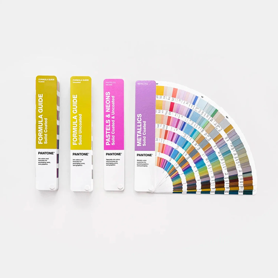PANTONE SOLID GUIDE SET - FORMULA GUIDE COATED & UNCOATED, PASTELS & NEONS GUIDE, METALLIC GUIDE